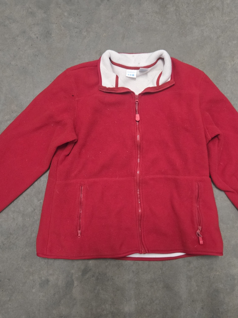 Prospirit Red Fleece Zip-Up Jacket with White Trim